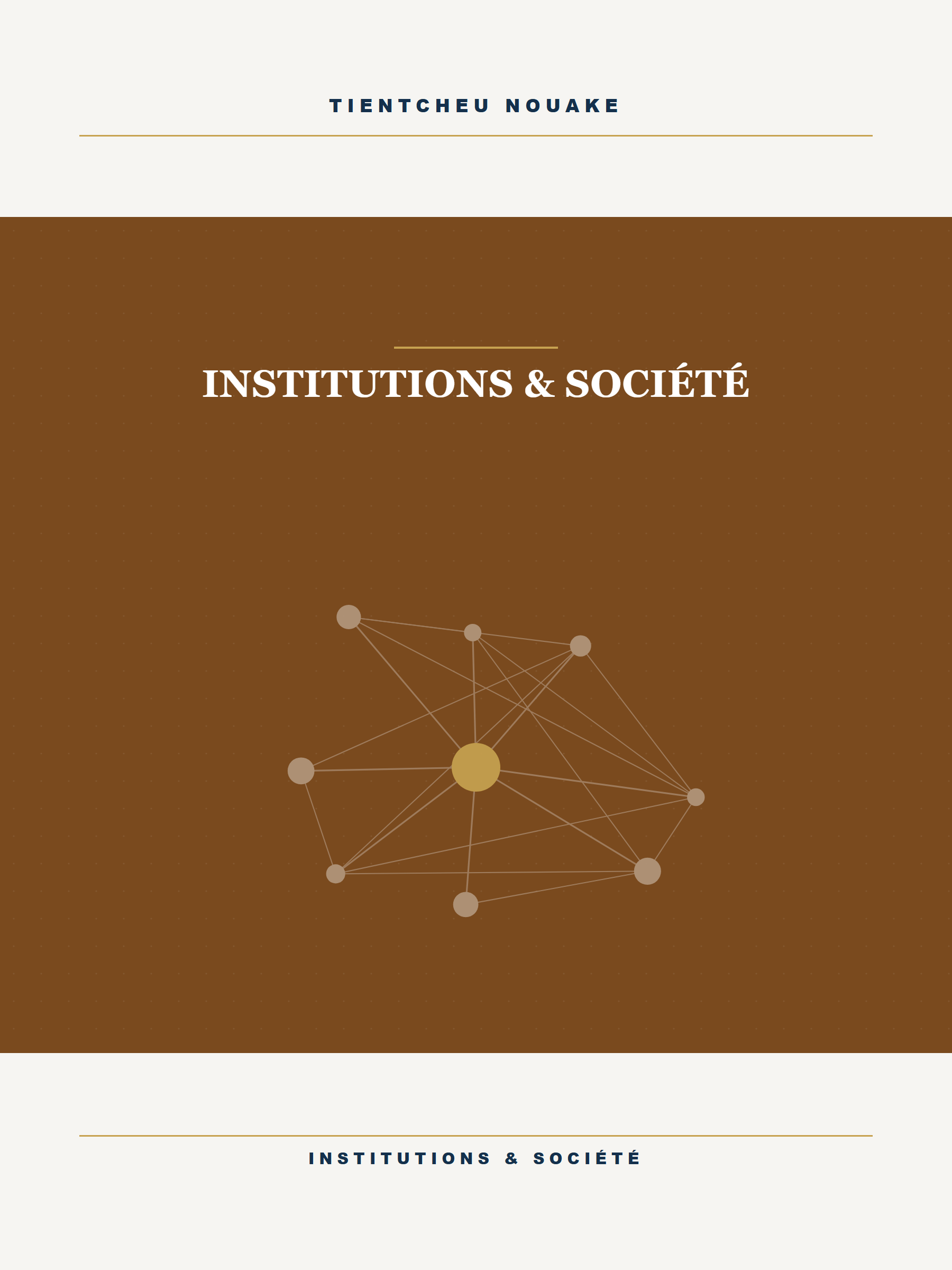 Couverture graphique du pilier Institutions & Société : cartes et échanges de données sur fond bleu foncé.